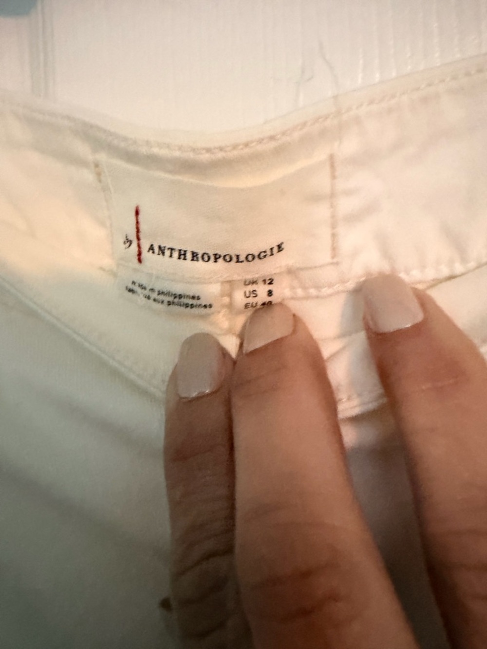 Anthropologie Corfu Wide-Leg Pants size 8 White Cotton - Picture 4 of 10
